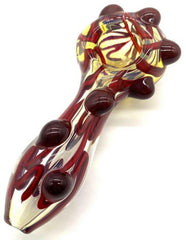 4"Fumed Marbled Spoon Pipe, Handblown Pipe, Glass Spoon Pipe - Simple Glass Pipe