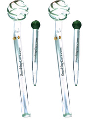 7" Swirling Bowl Oil Burner Pipe with Glass Poker Kit Set of 2