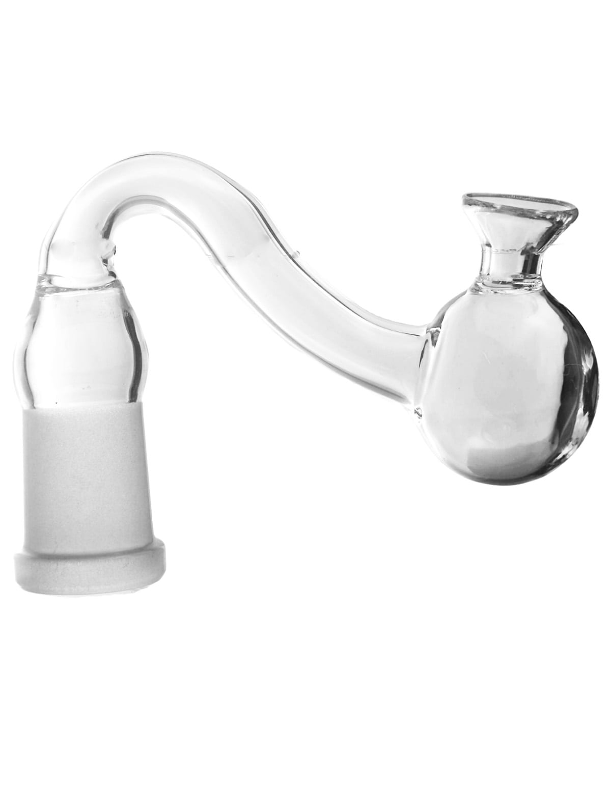 Clear Glass Curved Oil Burner Attachment with Funnel Bowl