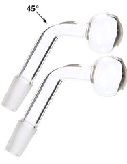 45°Glass on Glass Oil Burner Pipe adapter for Water Pipe,Bulk Discounts Set of 2