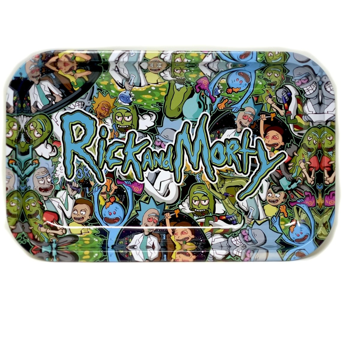 R M characters aluminum rolling tray 11 x 7 inch