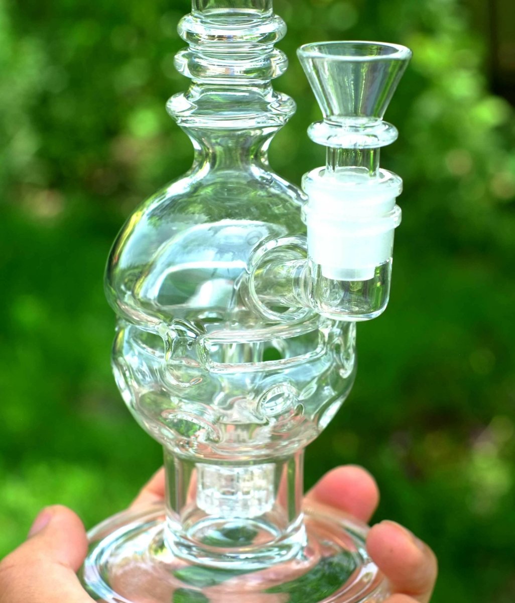 9" Glass Recycler Water Pipe with Matrix Percolator - Simple Glass Pipe