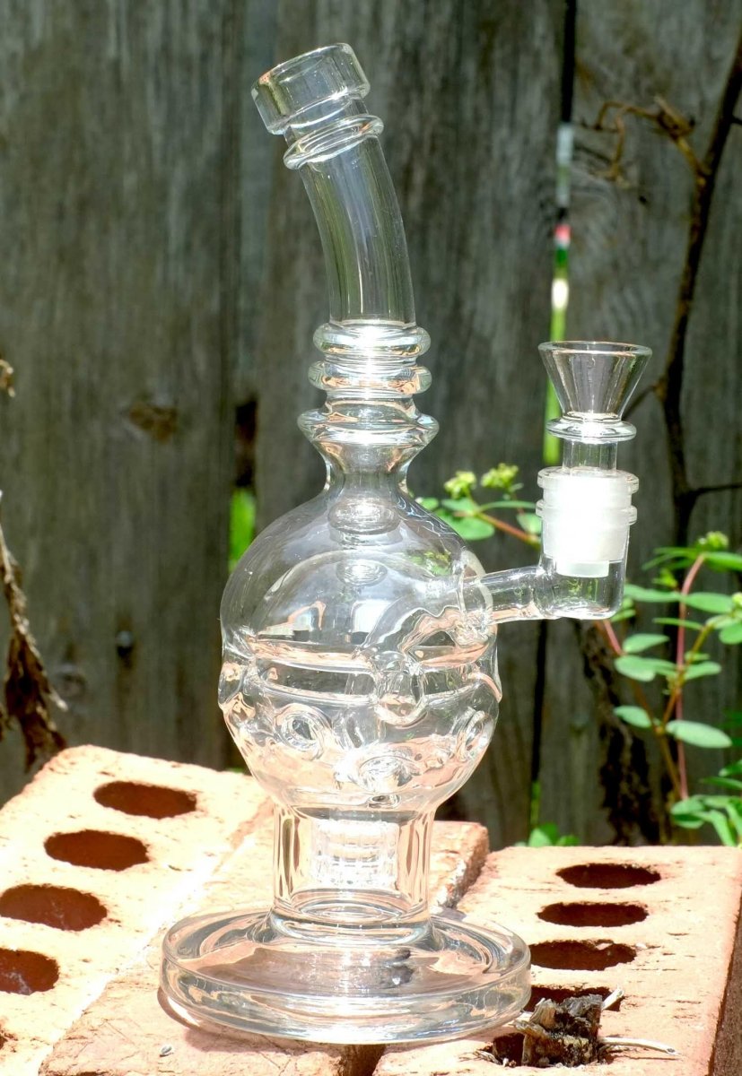 9" Glass Recycler Water Pipe with Matrix Percolator - Simple Glass Pipe