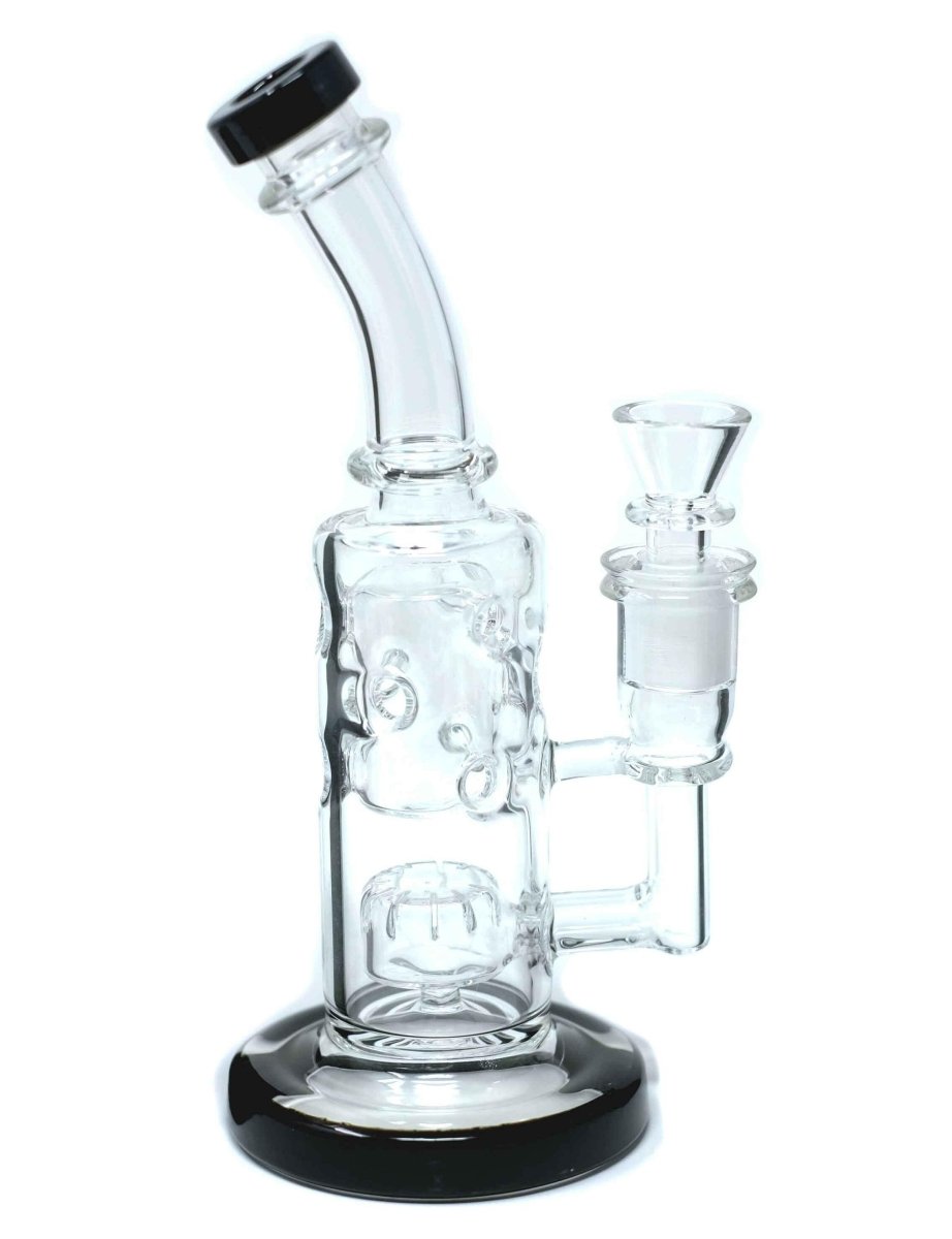 8.5-inch heavy matrix perc glass water pipe black variant