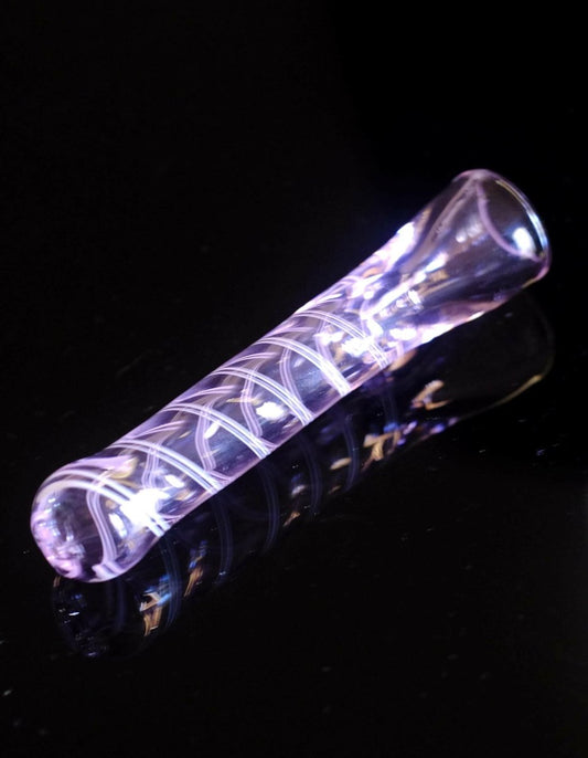 3" Pink Spiral Glass Chillum Pipe - Simple Glass Pipe