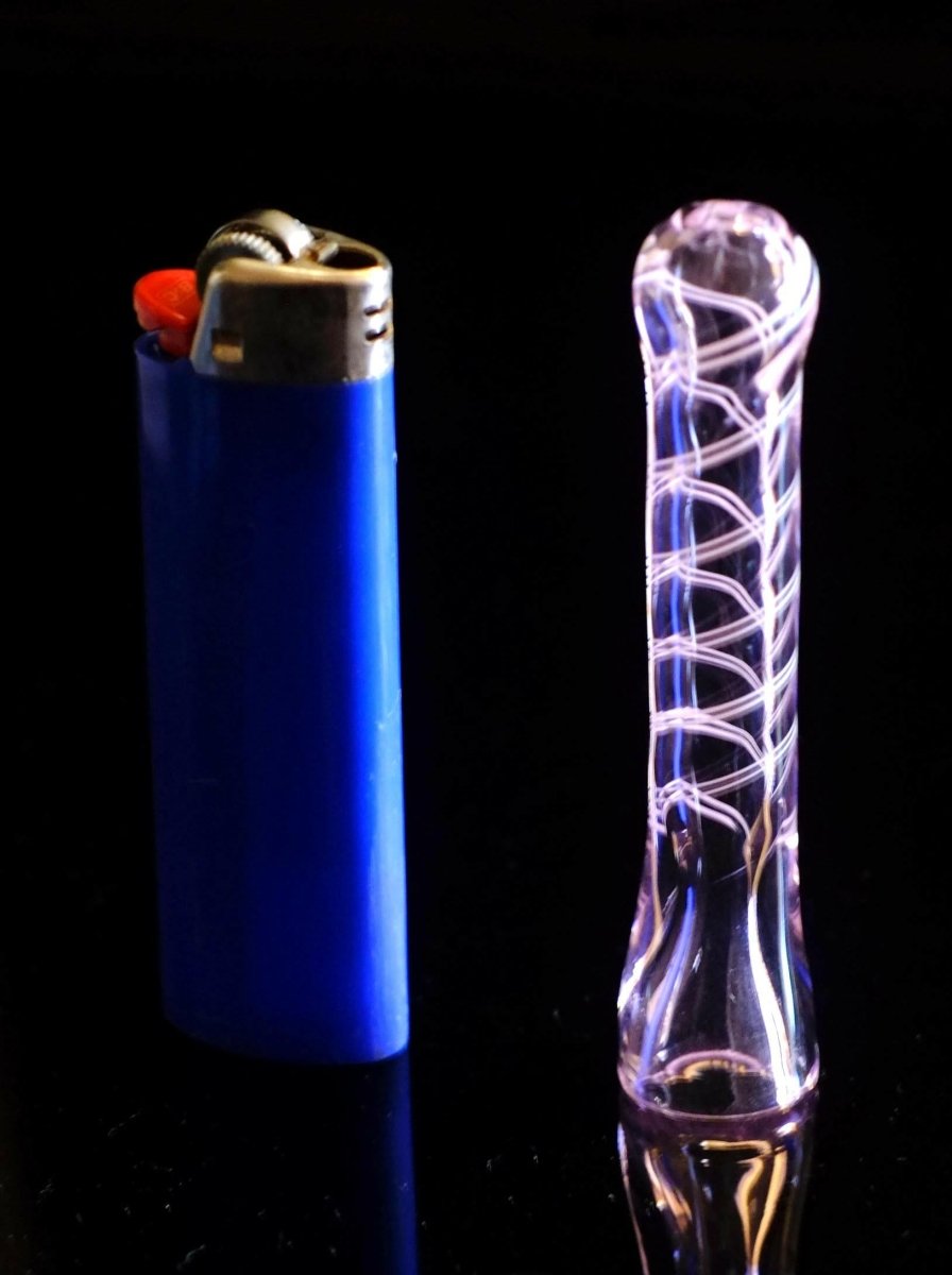 3" Pink Spiral Glass Chillum Pipe - Simple Glass Pipe