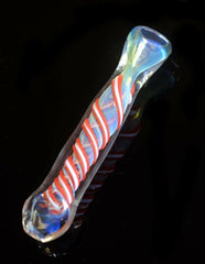 3.5" Swirl Colored Twist Design Glass Chillum PIpe - Simple Glass Pipe