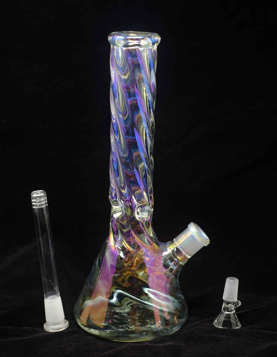 12" Heavy Twisting Beaker Glass Bong Pipe - Simple Glass Pipe