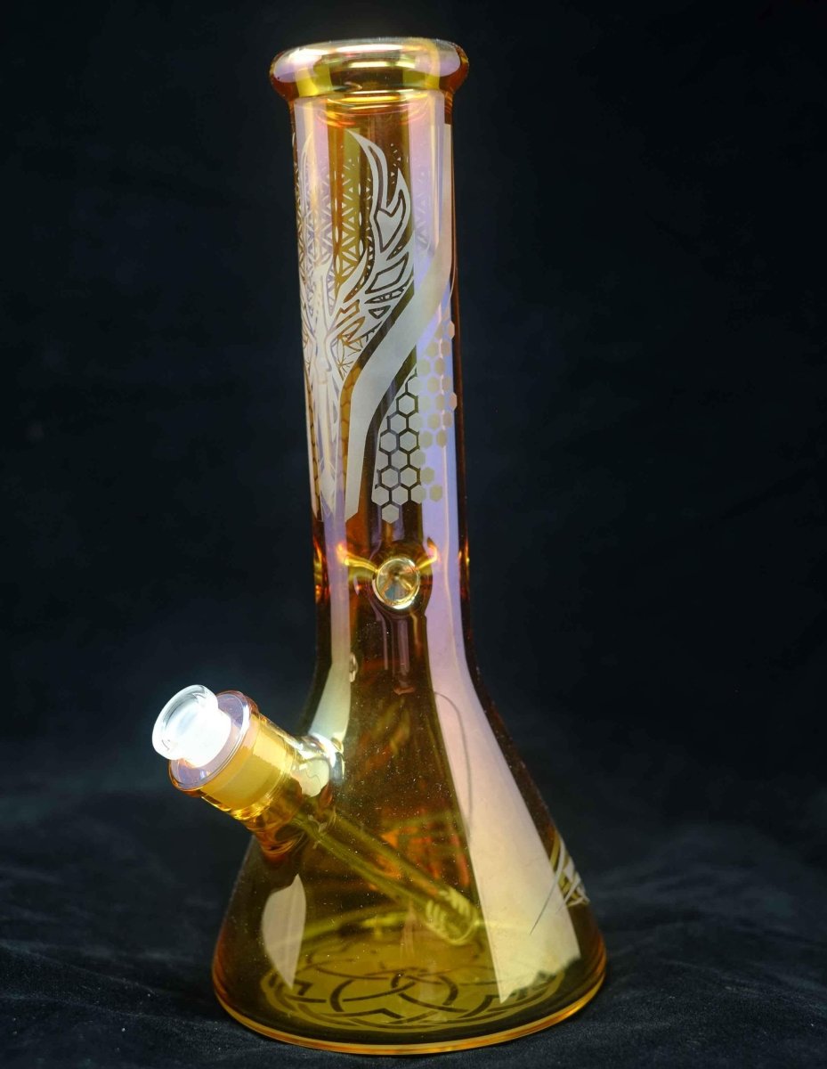 Electroplated beaker glass bong additional angle
