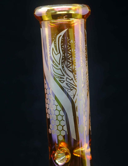 Phoenix heavy beaker bong base and neck detail