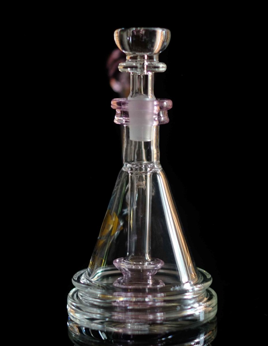 6" Pink Glass Water Pipe - Simple Glass Pipe