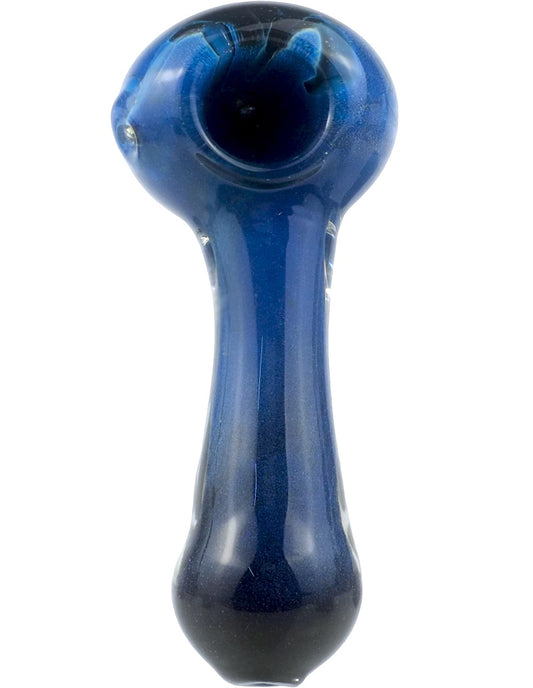 4.5" Blue Glass Spoon Pipe