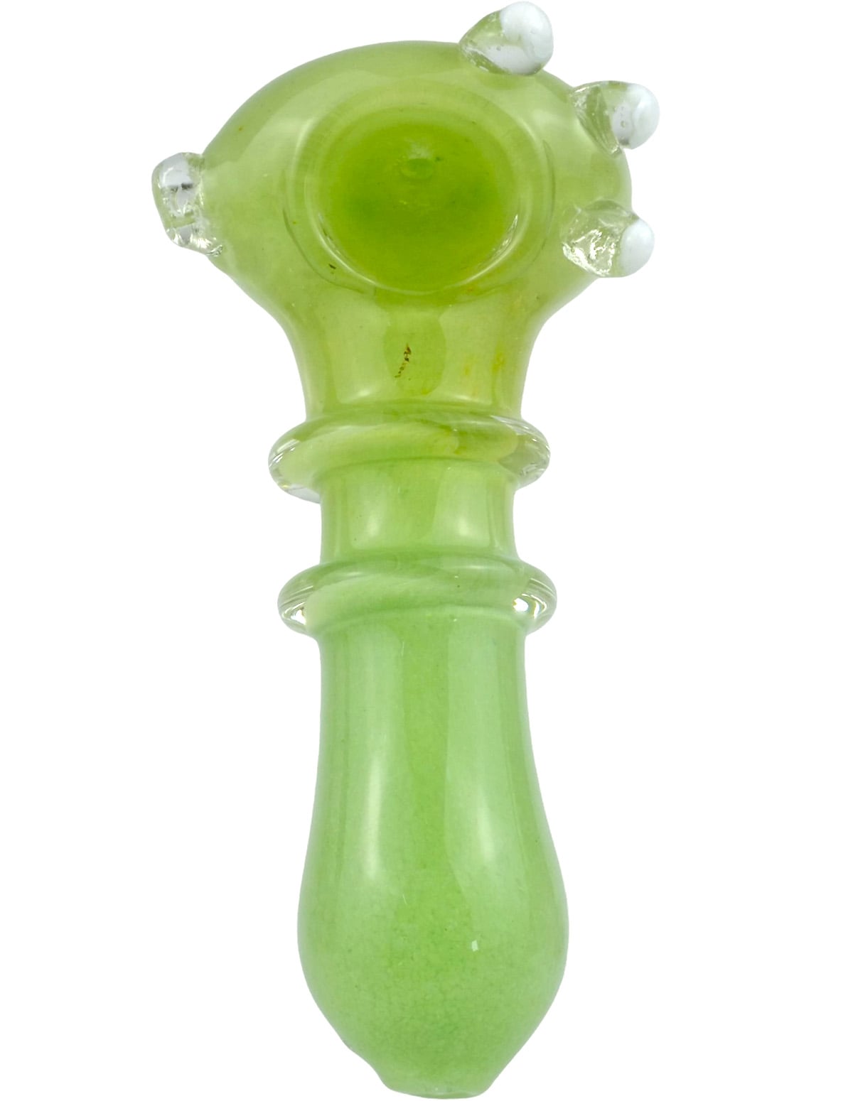 4.5" Green Dots Glass SPoon Hand Pipe