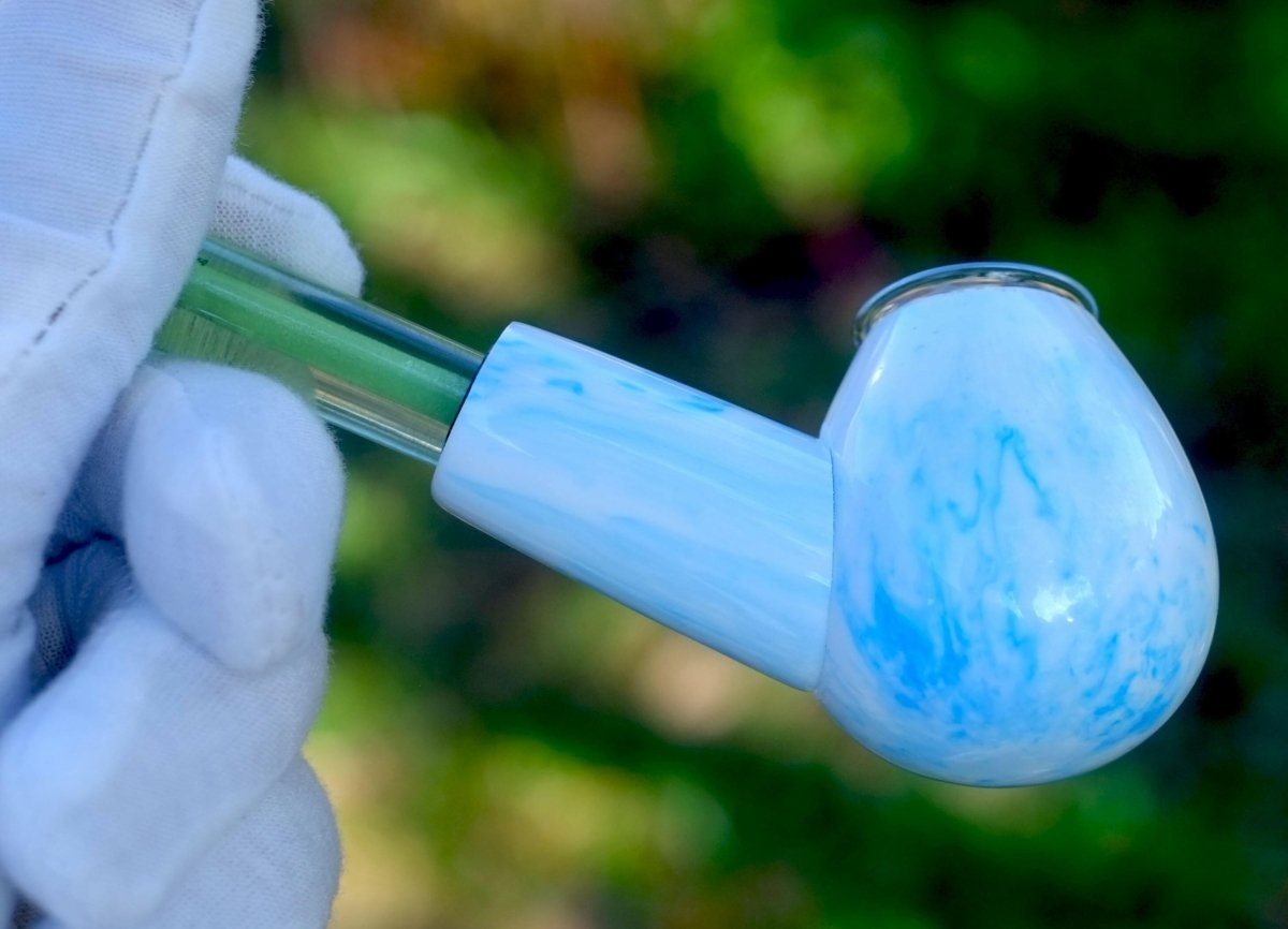 4.5 "Blue Tobacco Pipe Resin Smoking Pipe with Glass Bowl - Simple Glass Pipe