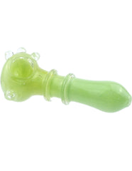 4.5" Green Dots Glass SPoon Hand Pipe