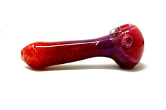 4.5" Red Dot Pretty Glass Spoon Hand Pipe - Simple Glass Pipe