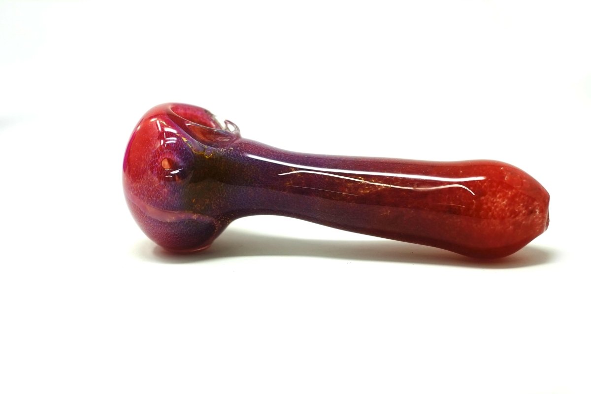 4.5" Red Dot Pretty Glass Spoon Hand Pipe - Simple Glass Pipe