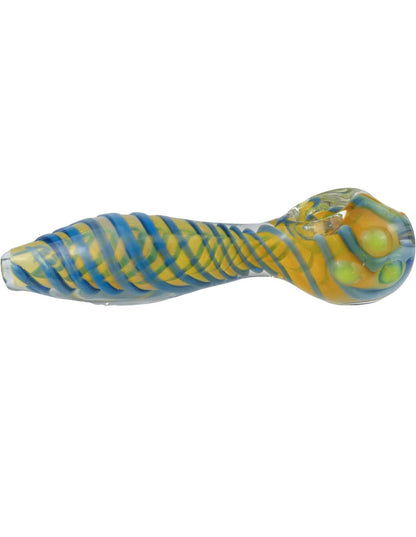 4.5" Blue Spiral Glass Spoon hand Pipe
