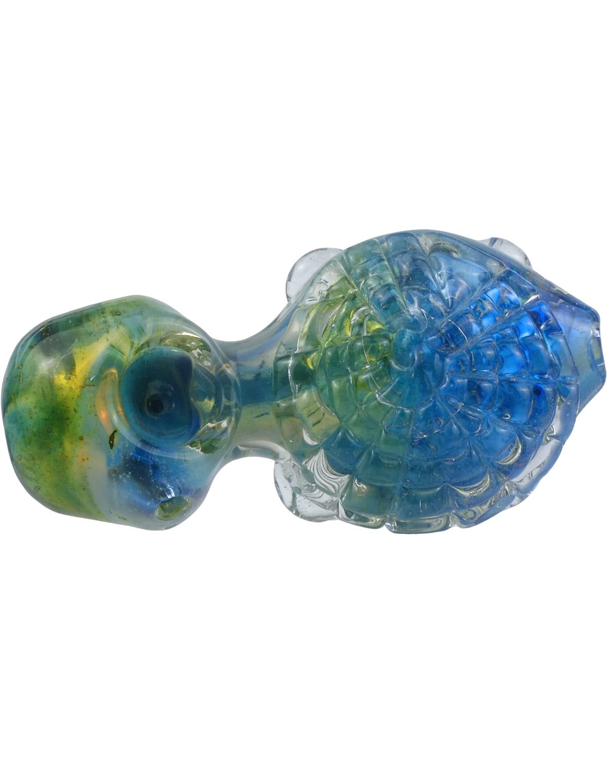colorful turtle glass spoon pipe detail