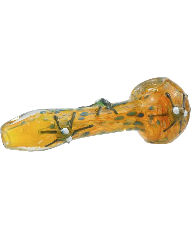 tiny octopus detail on glass spoon pipe