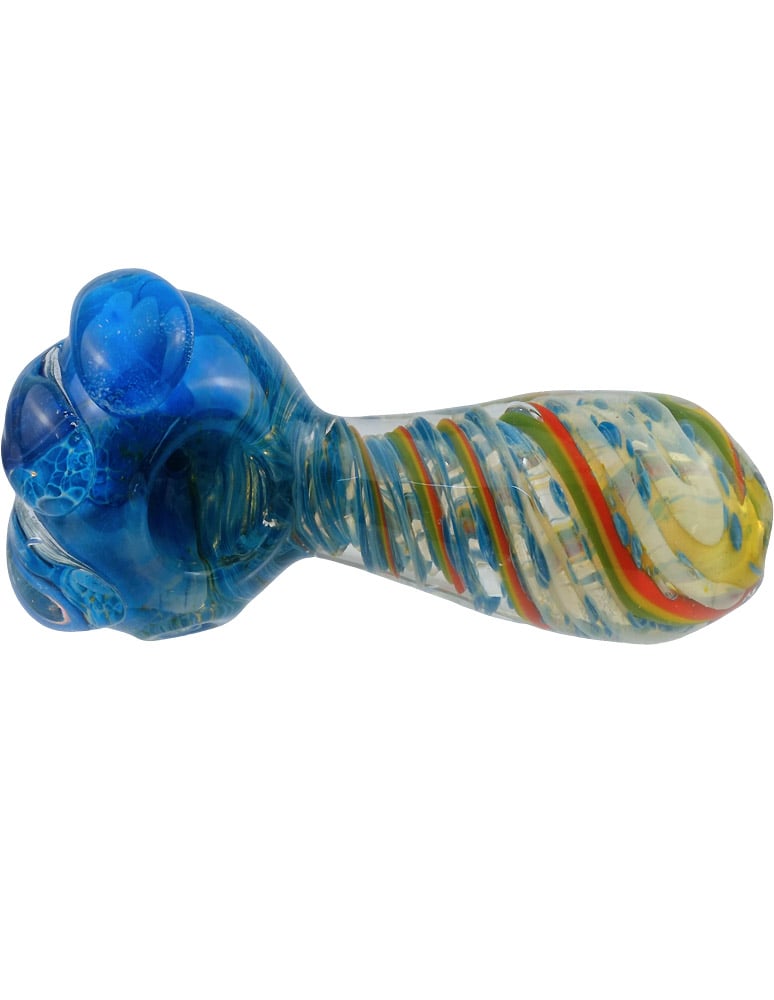 heavy sculpted glass hand pipe alternate view