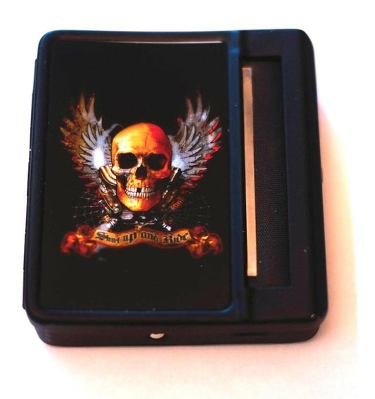 Shut up and Ride ,70mm Cigarette roller & case storage - Simple Glass Pipe