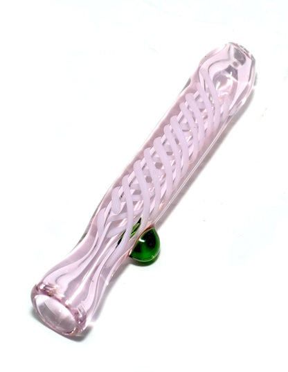 Pink swirl glass chillum alternate product view
