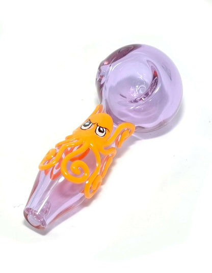 4" Purple squid glass handpipe - Simple Glass Pipe