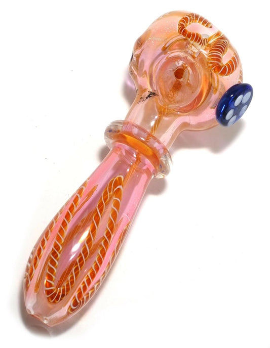 4" Pink Spoon Pipe with Dot - Simple Glass Pipe