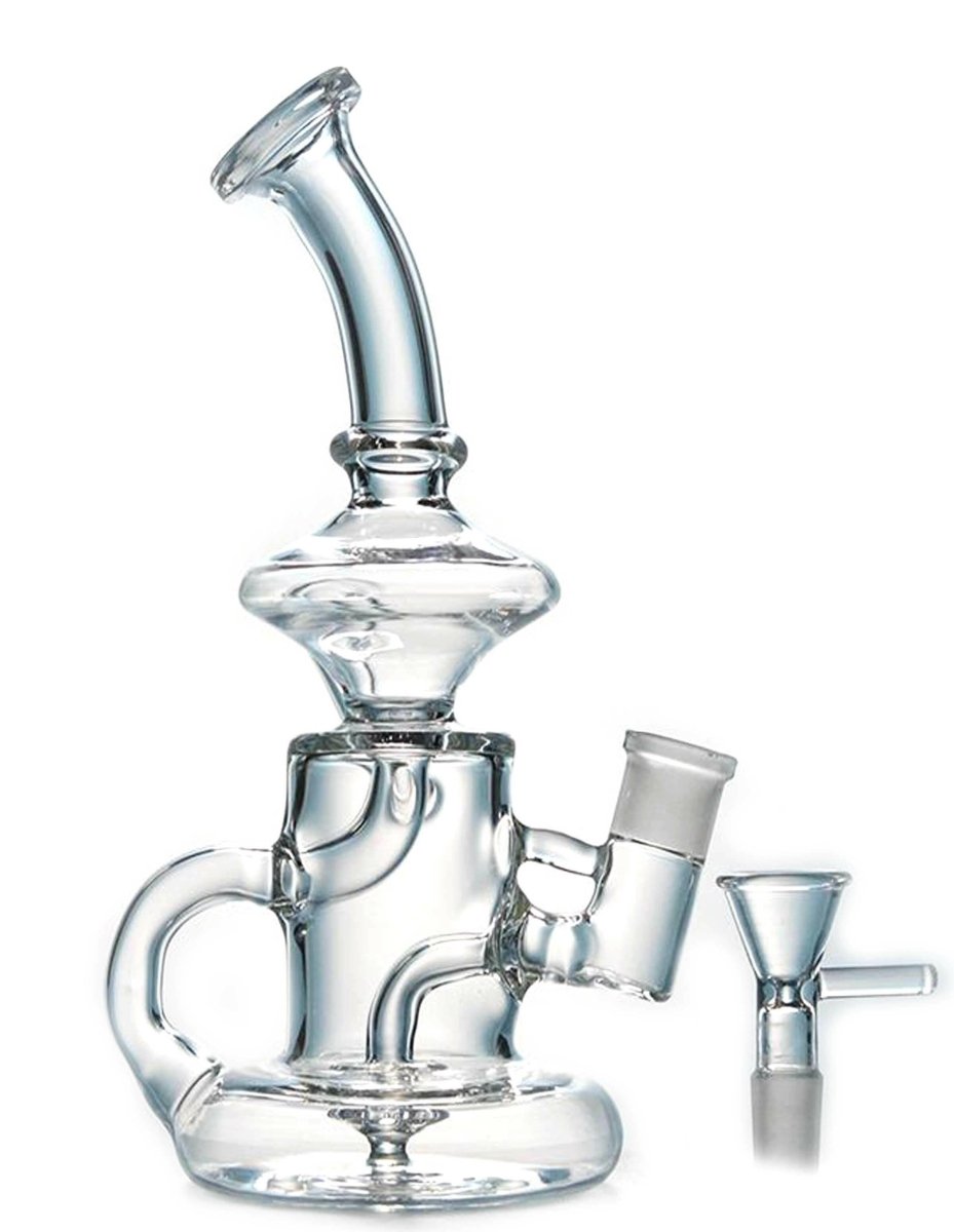 8" Tornado Recycler Dab Rig Glass Water Pipe - Simple Glass Pipe