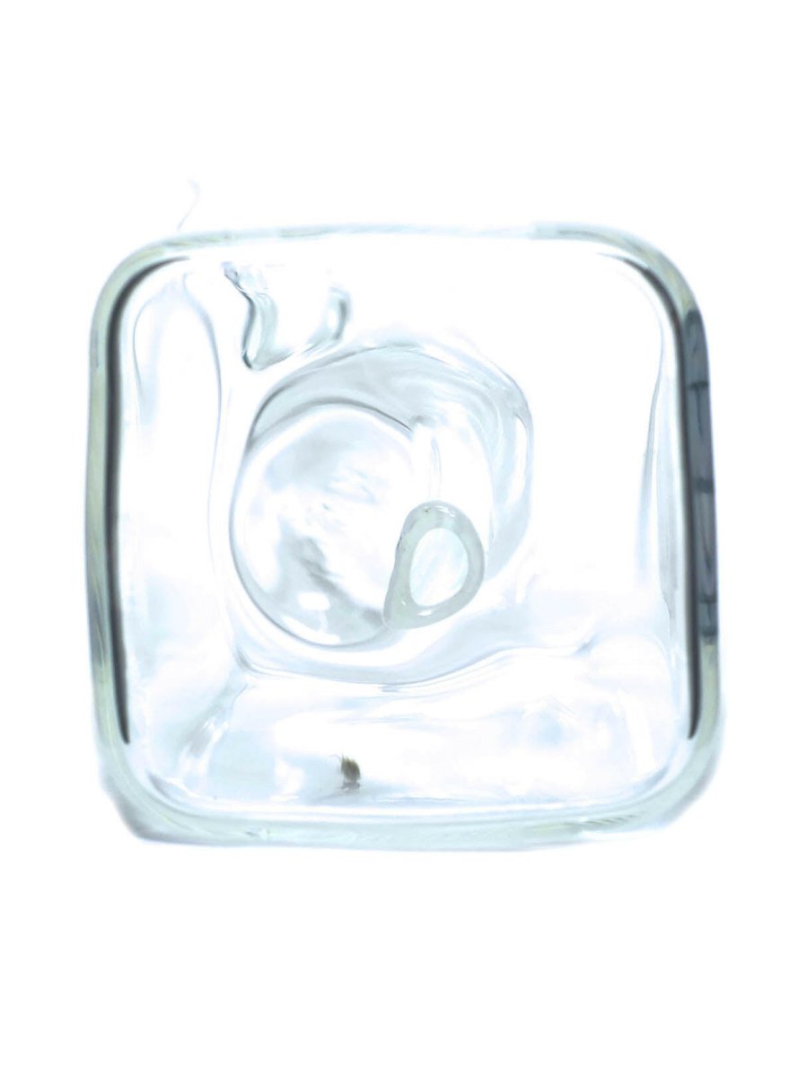 Rectangle glass water pipe with 14mm downstem and bowl