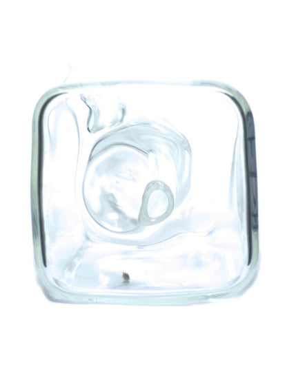 Rectangle glass water pipe with 14mm downstem and bowl