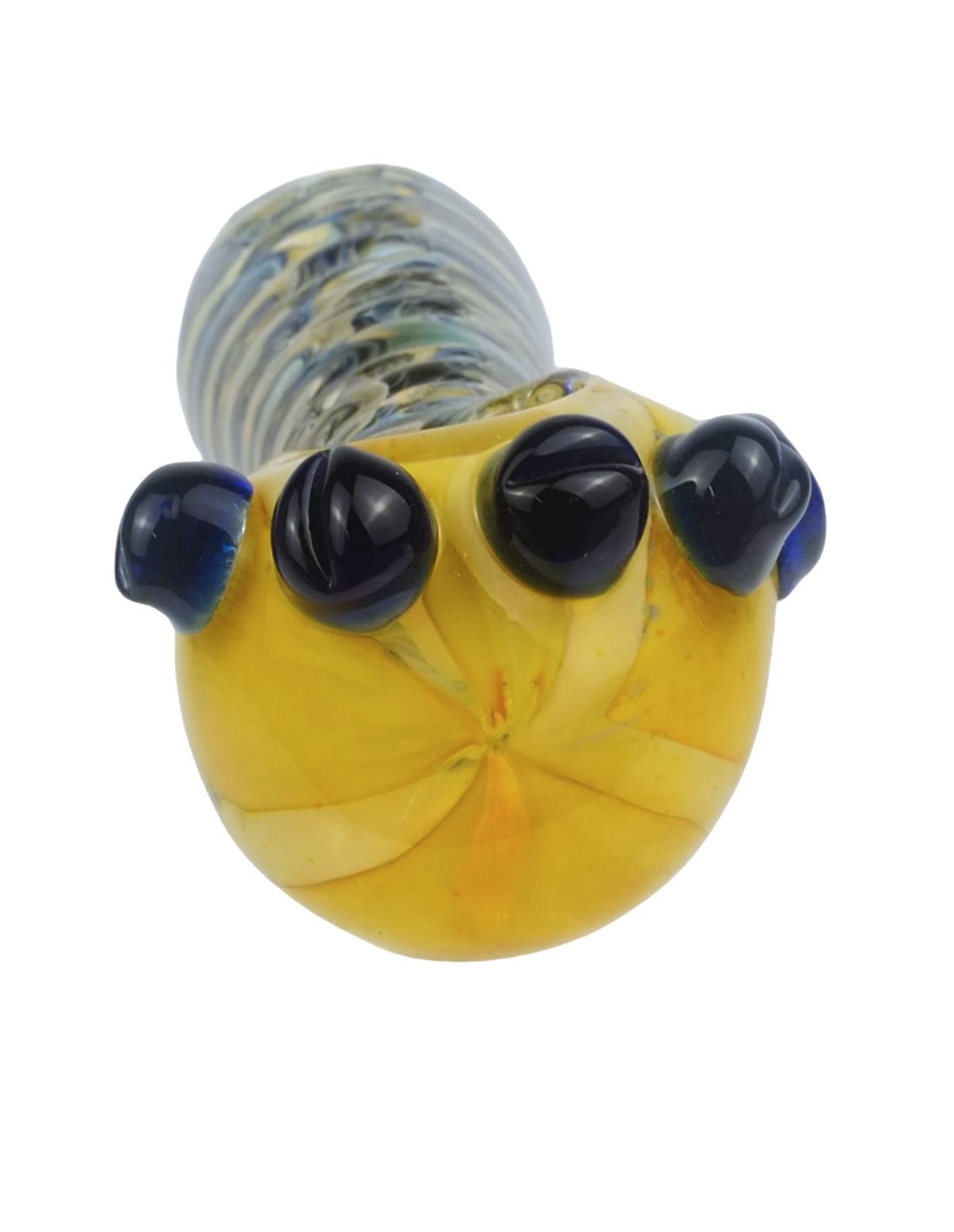 heavy dot glass hand pipe alternate view
