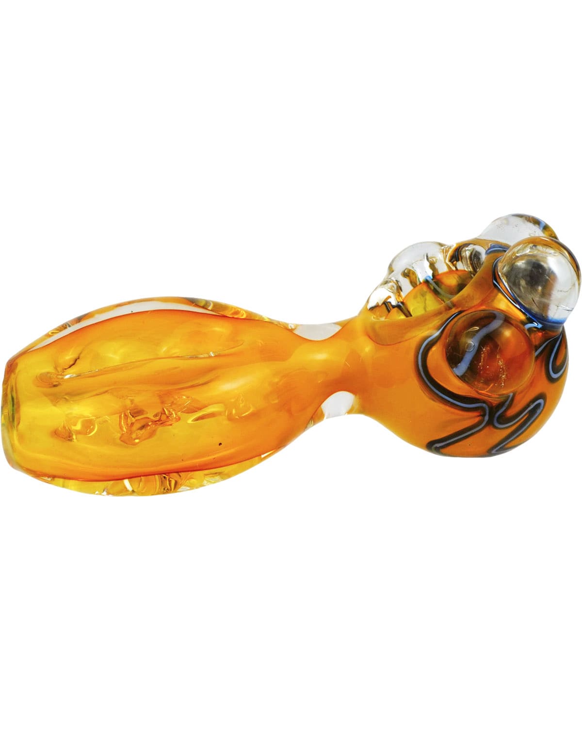 yellow flat-body glass spoon pipe alternate view