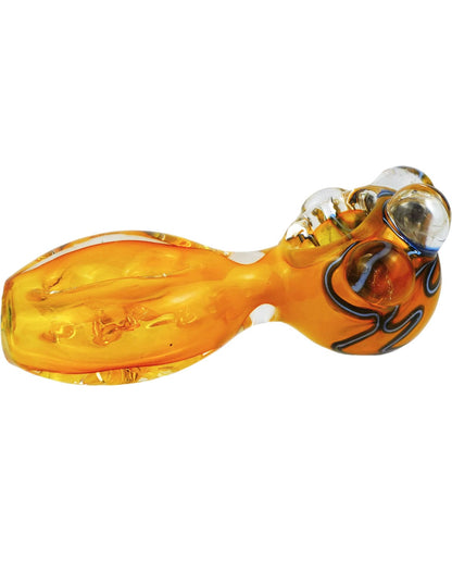 yellow flat-body glass spoon pipe alternate view