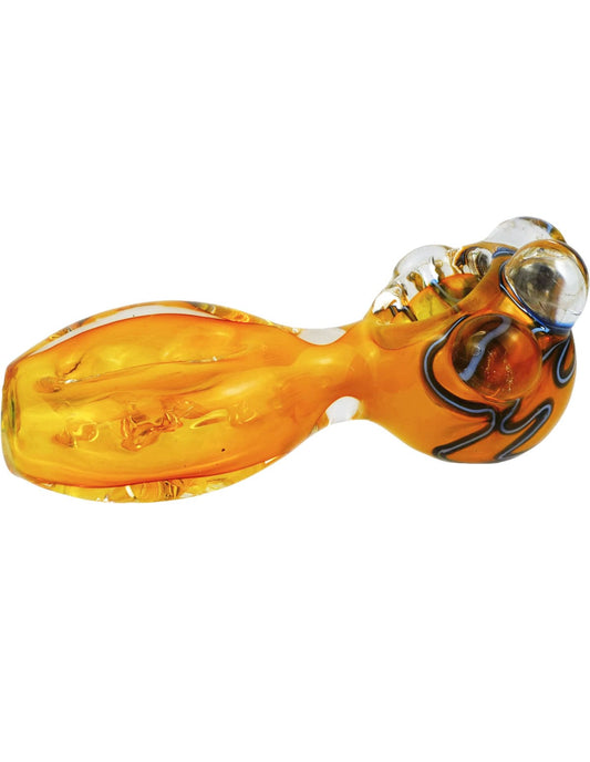 5" Flat Body Heavy Glass Hand Spoon Pipe