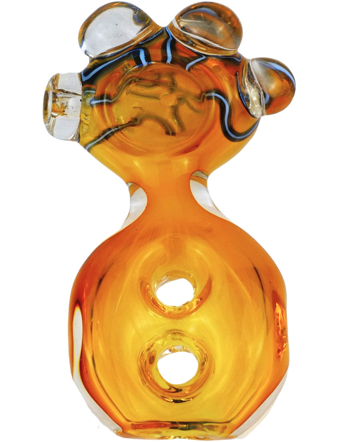 5 inch yellow flat-body heavy glass spoon pipe