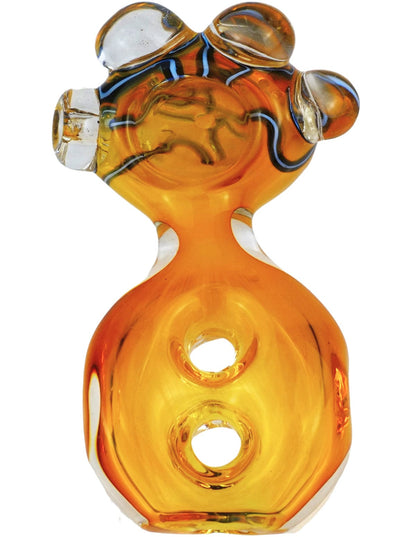 5 inch yellow flat-body heavy glass spoon pipe