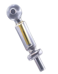 4" Glass oil burner pipe with inline filter - Simple Glass Pipe