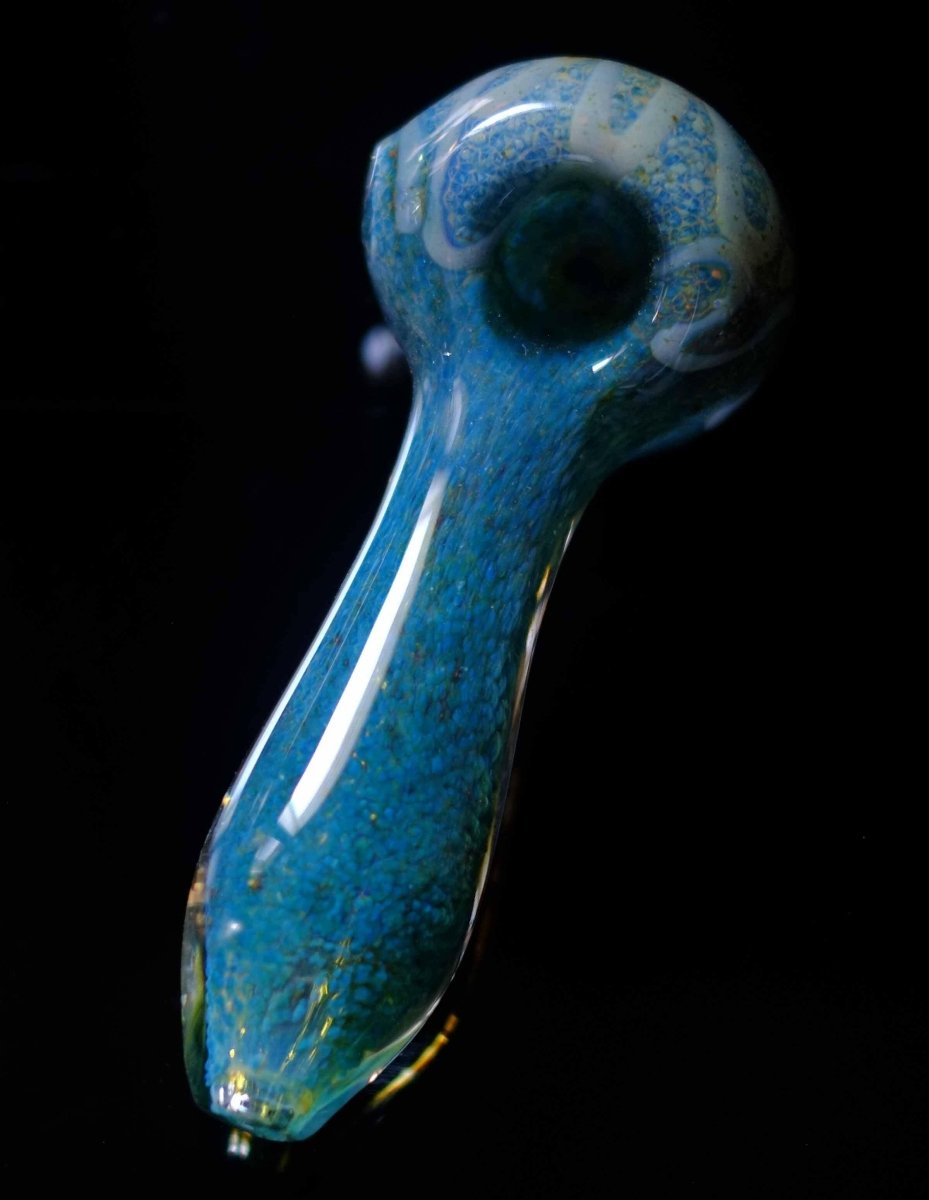 4.5" Blue Glass Spoon Pipe - Simple Glass Pipe