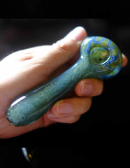 4.5" Blue Glass Spoon Pipe - Simple Glass Pipe