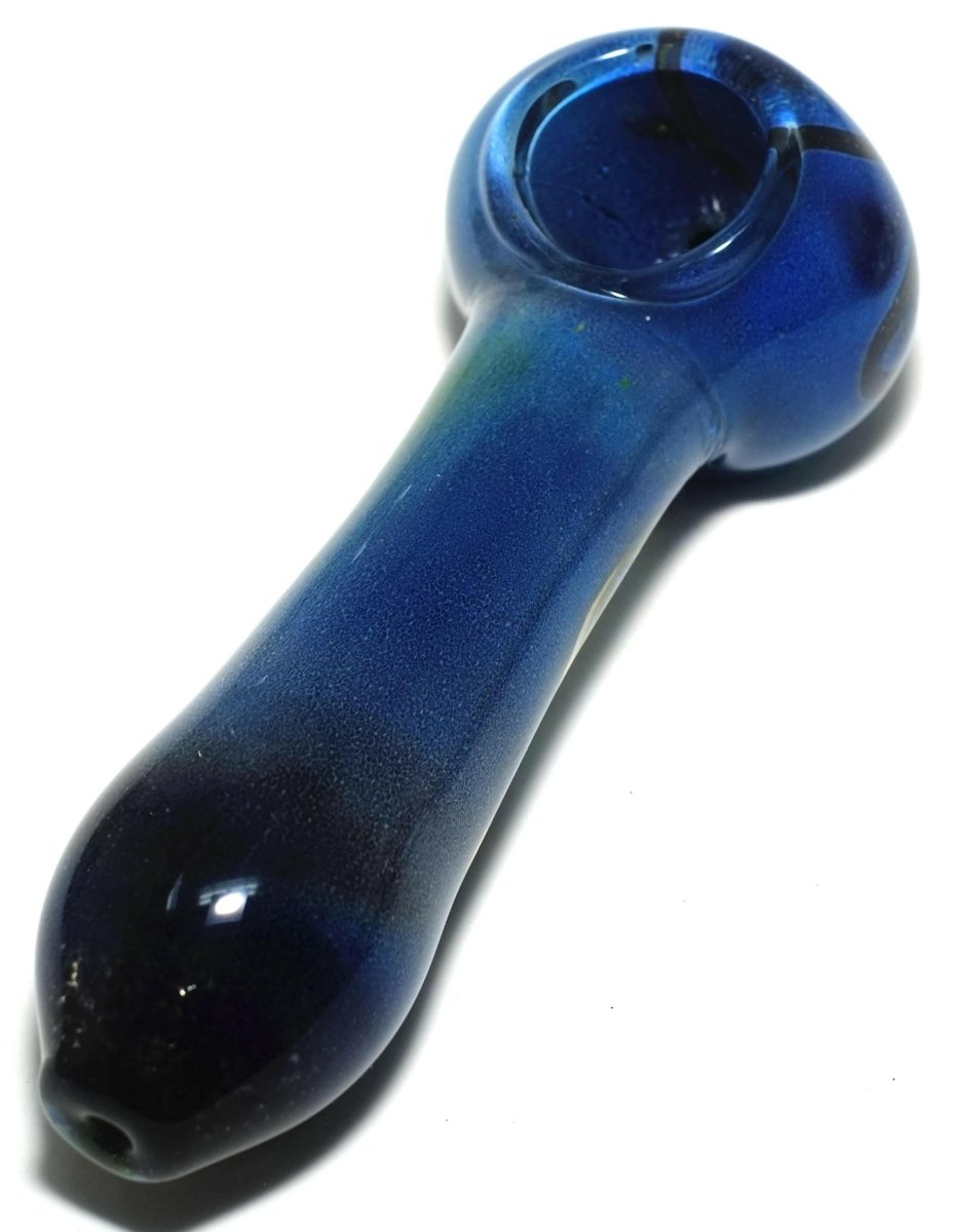 4.5" Blue Glass Spoon Pipe - Simple Glass Pipe