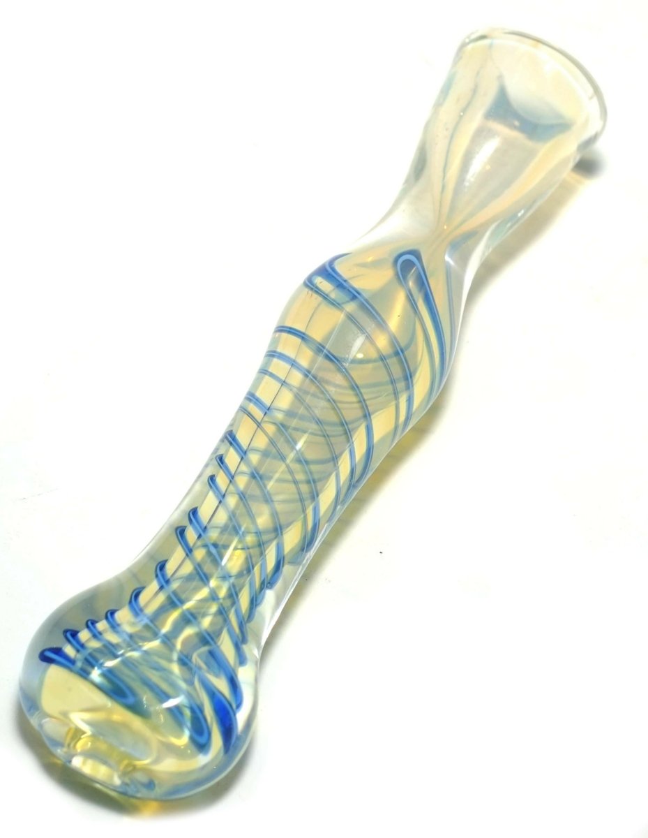 3.5" Spiral Glass Chillum Pipe - Simple Glass Pipe