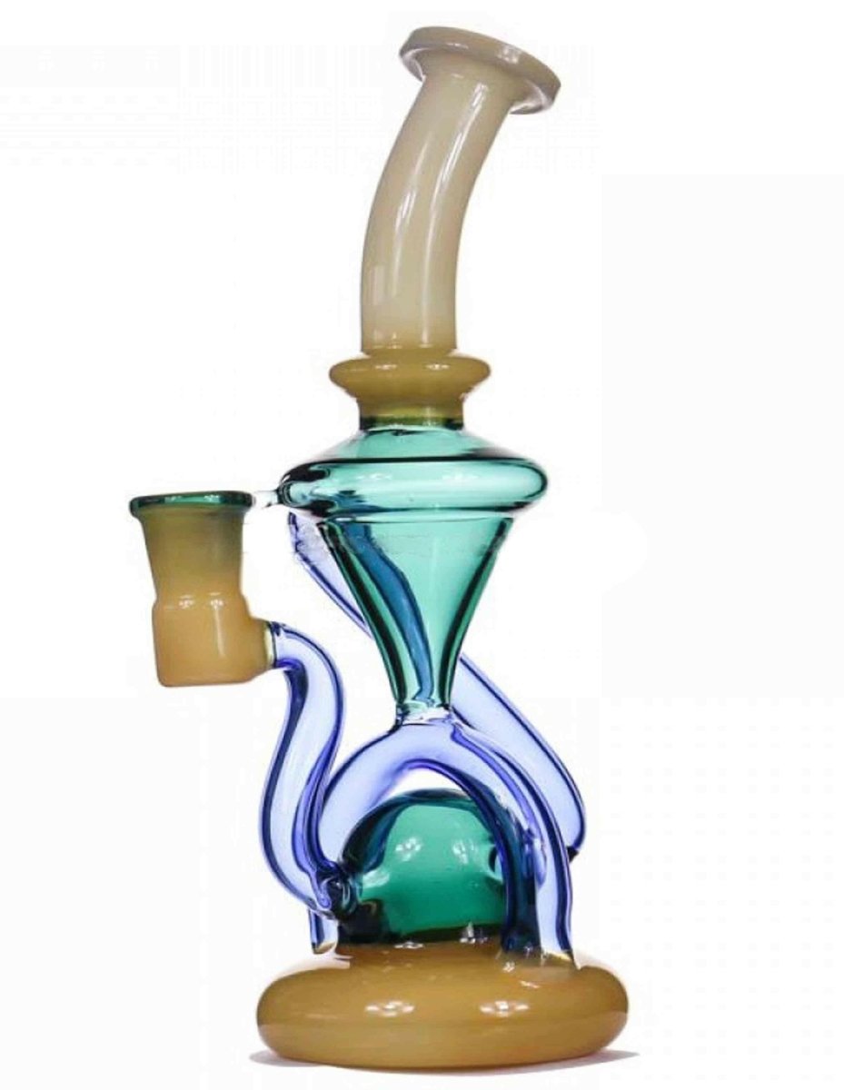 9"Vortex Dab Rig New Recycler Oil Rigs Wax Water Bong Pipe - Simple Glass Pipe