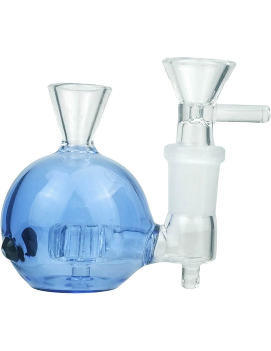 Miniture Blue Bullk Head Glass Water Pipe