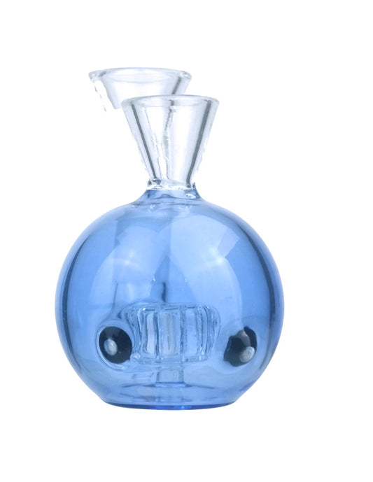 Miniture Blue Bullk Head Glass Water Pipe