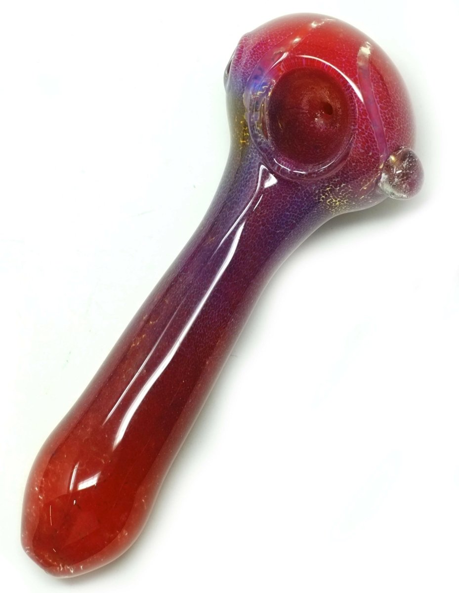 4.5" Red Dot Pretty Glass Spoon Hand Pipe - Simple Glass Pipe