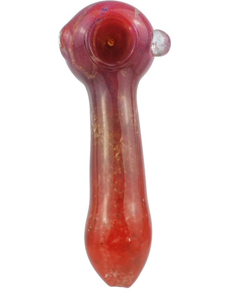 5" Red Dot Pretty Glass Spoon Hand Pipe