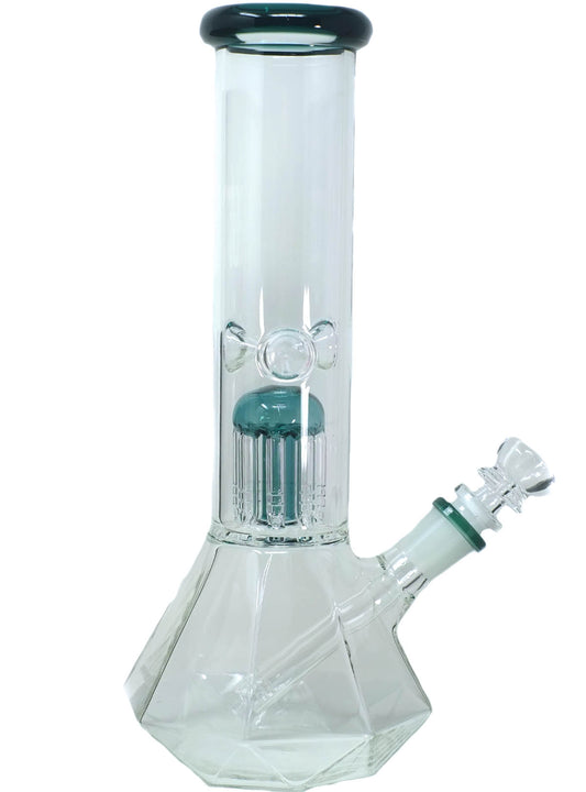 12" Octagon Glass Bong Pipe with Arm Tree Perc