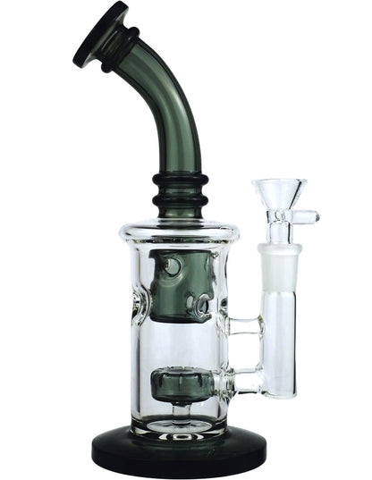 8.5-inch dark-tinted matrix perc glass water pipe